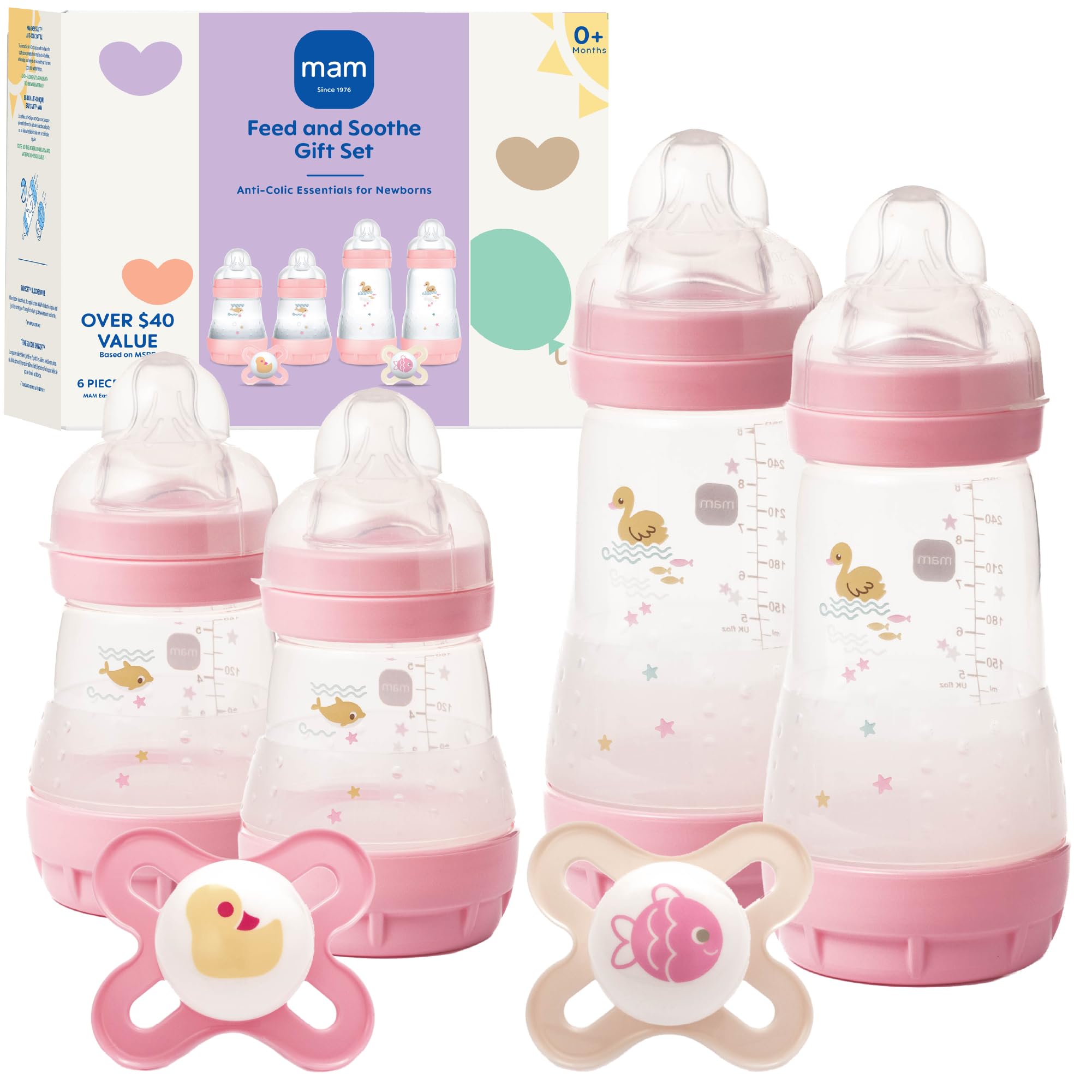 Amazon.com : MAM Easy Start Anti-Colic Baby Bottle Starter Set – 4